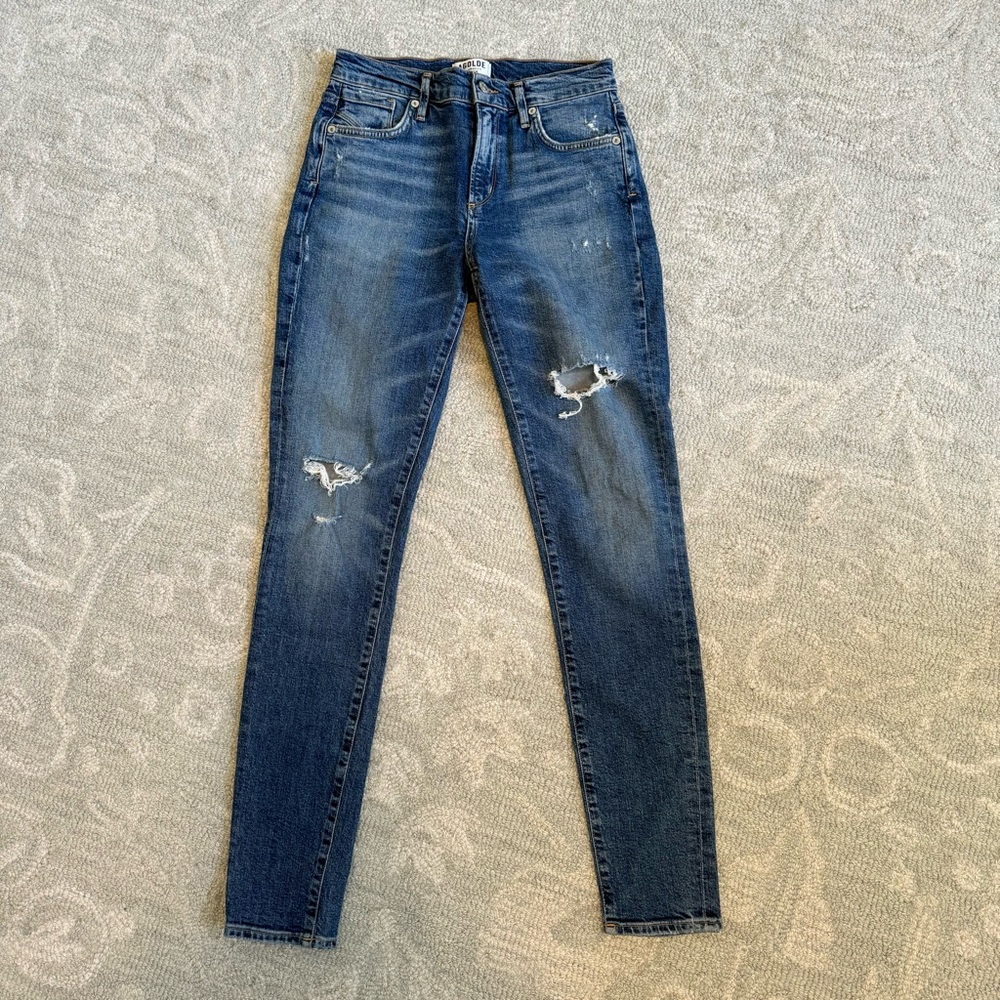 Agolde Sophie High Rise Skinny Distressed Jeans